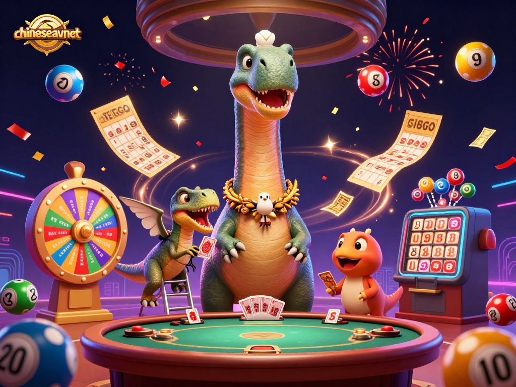 Experience the excitement of chineseavnet with a lively 3D illustration featuring a fun casino scene.