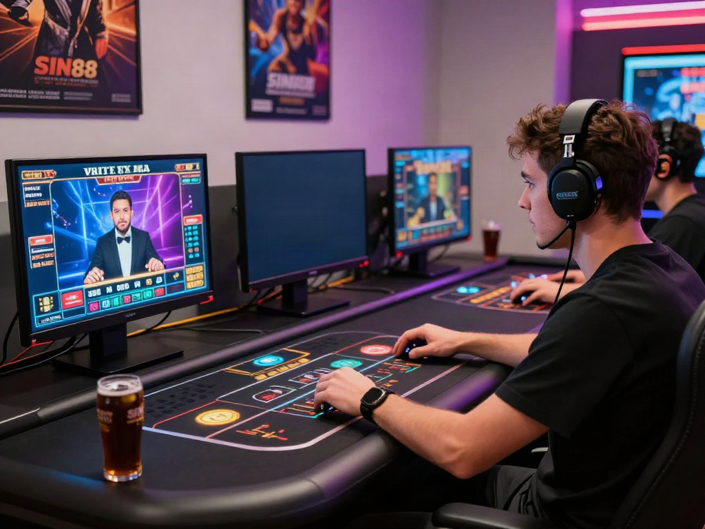 Engaging online gameplay at SIN88, showcasing a focused player in a dynamic gaming environment.