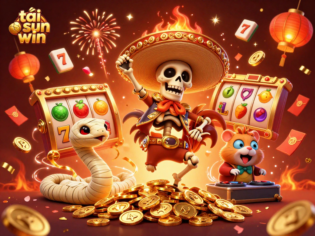 Experience exciting wins with tải sun win's vibrant casino illustration showcasing dynamic characters and elements.