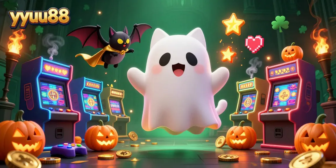 Experience thrilling gameplay at yyuu88 with our ghost cat in a haunted casino scene!