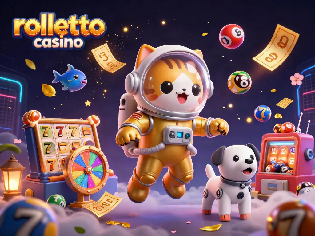 Experience the excitement of rolletto casino with vibrant game elements and a fun cosmic theme.