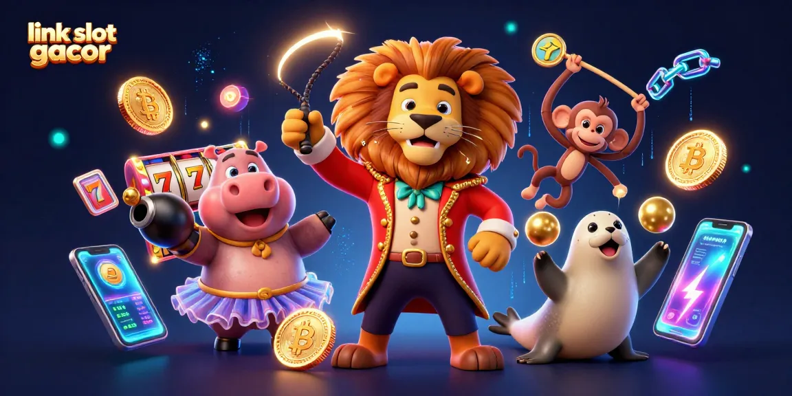 Experience winning with link slot gacor while enjoying vibrant casino-themed characters and elements.