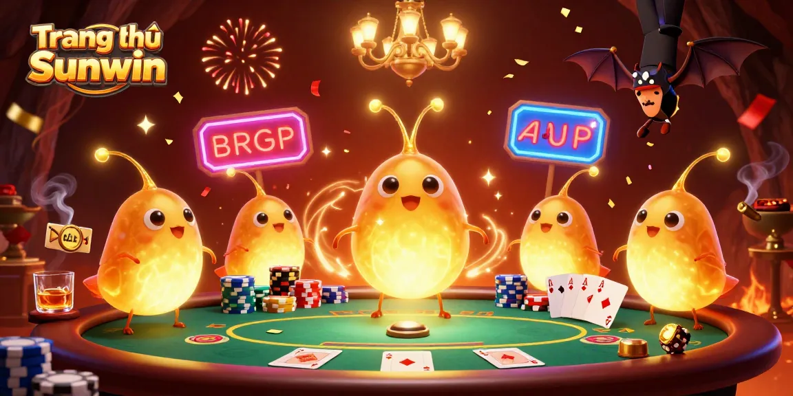 Experience the vibrant cave casino at Trang chủ Sunwin, illuminated by glowworms in a lively poker scene.