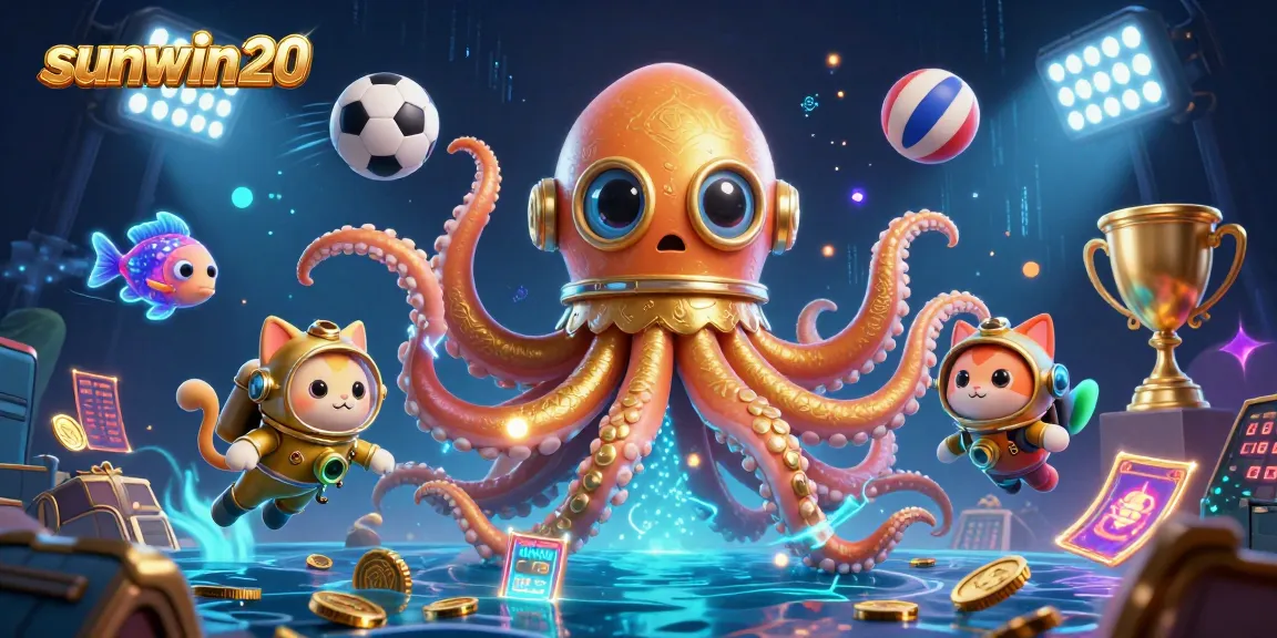 Experience wins with sunwin20's dynamic ocean gaming adventure featuring a colossal kraken and treasure.