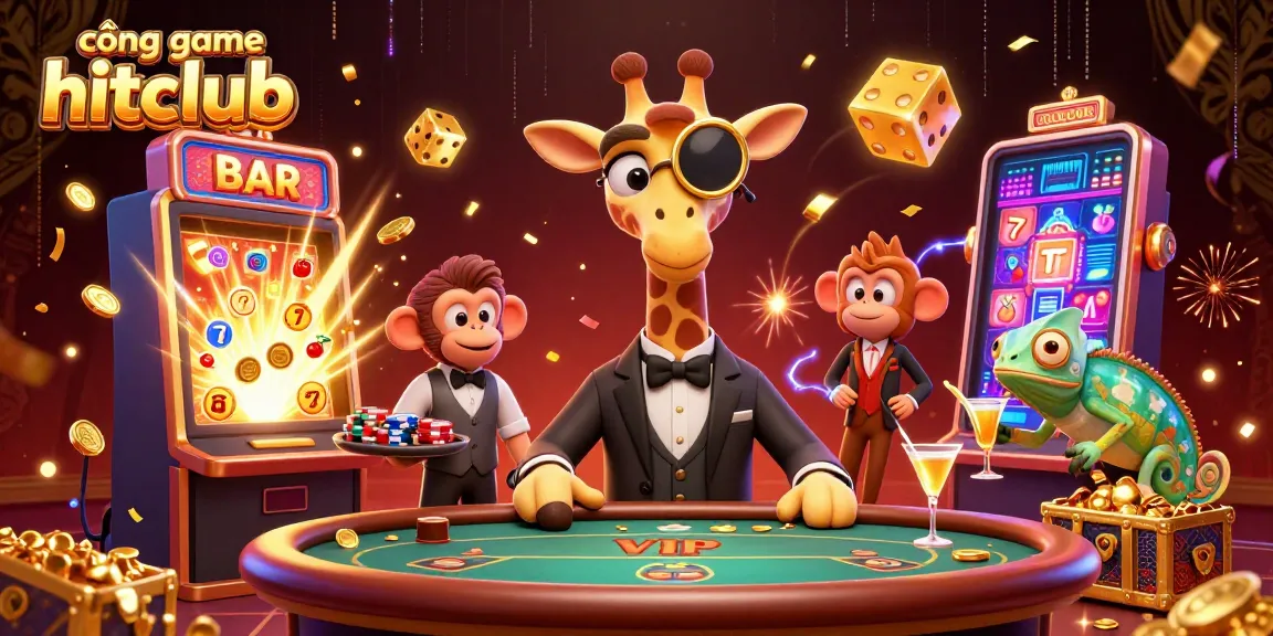 Experience the excitement at cổng game hitclub with vibrant scenes of wins and games.